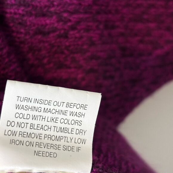 ny collection marled purple scoop neck dolman 3/4 sleeve fringe sweater XL - Picture 6 of 9